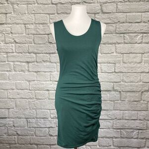 Free Press Green Ruched Tank Dress
